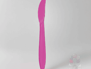 20 Cuchillos Plásticos Desechables Lisos Fucsias