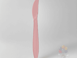 20 Cuchillos Plásticos Desechables Lisos Rosados