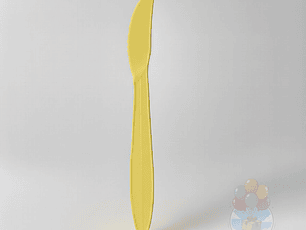 20 Cuchillos Plásticos Desechables Lisos Amarillos