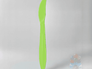 20 Cuchillos Plásticos Desechables Lisos Verde Lima