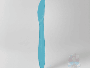 20 Cuchillos Plásticos Desechables Lisos Celestes