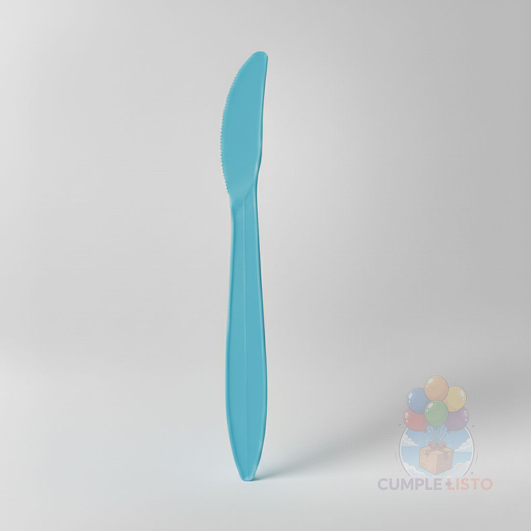 20 Cuchillos Plásticos Desechables Lisos Celestes 1
