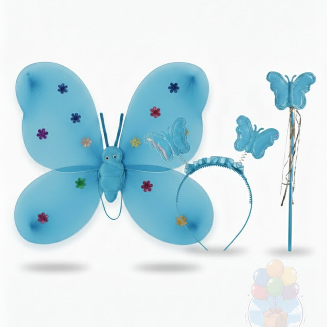 Set Disfraz Mariposa Infantil: Alas, Varita y Cintillo 3