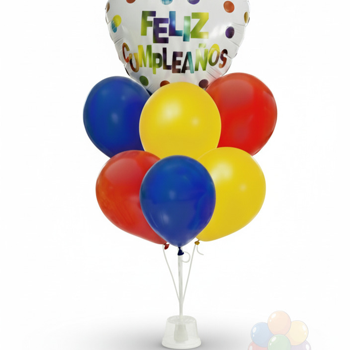 Bouquet 7 Globos Clásico Mylar y Látex Cumpleaños 2