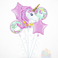 Bouquet 5 Globos Foil Unicornio Gigante Metalizados - Miniatura 2