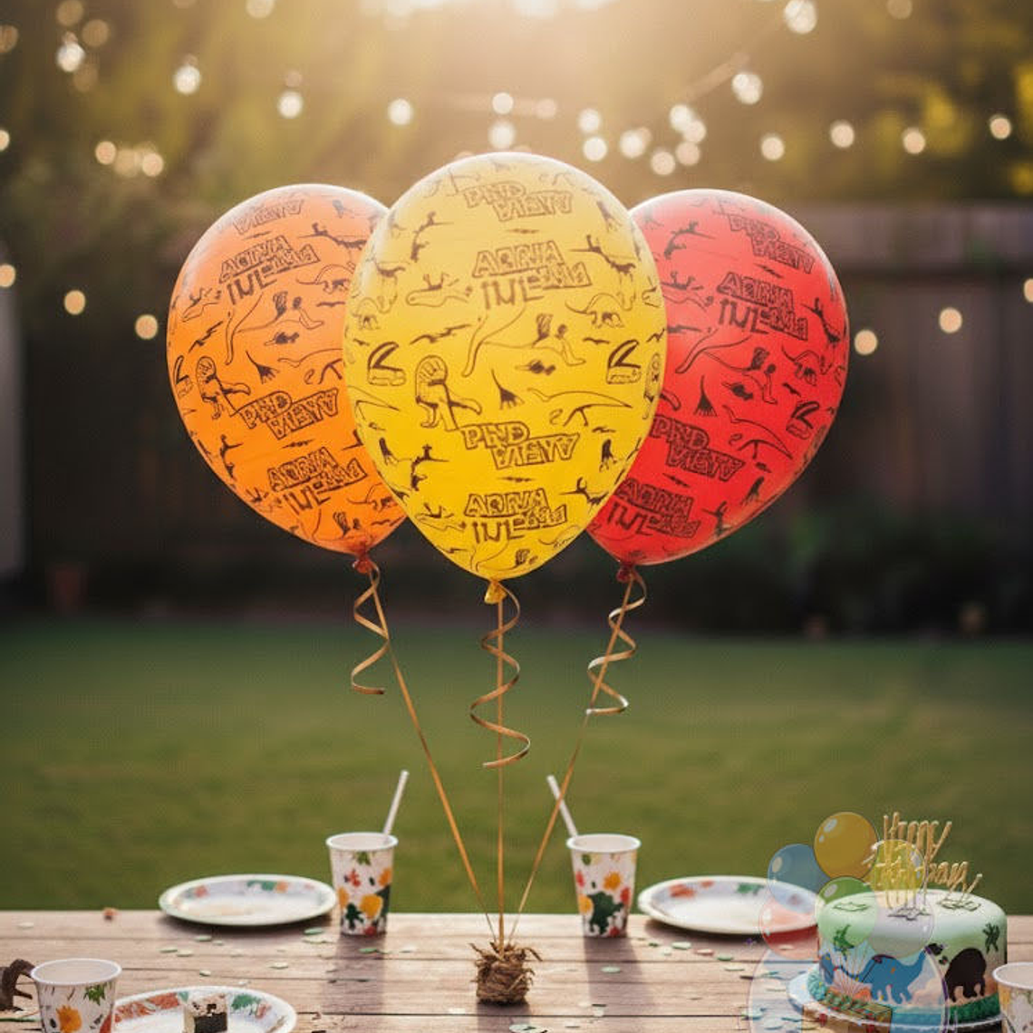 12 Globos Látex Dinosaurio Surtidos para Fiesta 1