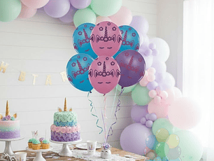 12 Globos Látex Diseño Unicornio para Fiesta