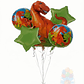 Bouquet 5 Globos Metálicos T-Rex Fiesta Dinosaurios - Miniatura 2