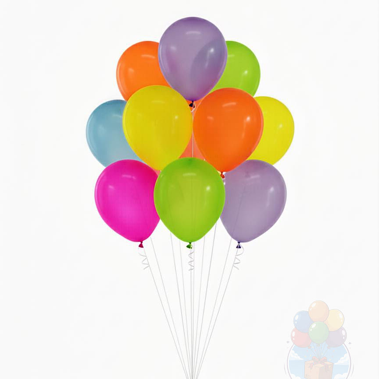 25 Globos Látex Color Neón (23 cm) para Fiestas 2