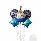 5 Globos Metalizados Cupcake y Estrellas Azules - Miniatura 2