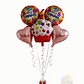 Set 5 Globos Mylar Cupcake Rojo y Corazones Rosados - Miniatura 2