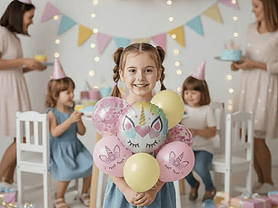 Set Bouquet Unicornio (7 Globos Premium + Varilla)