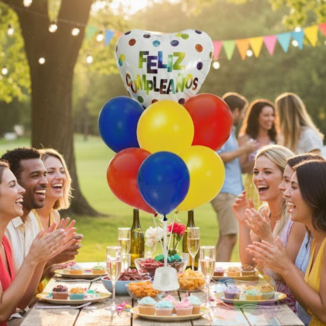 Bouquet 7 Globos Clásico Mylar y Látex Cumpleaños 1