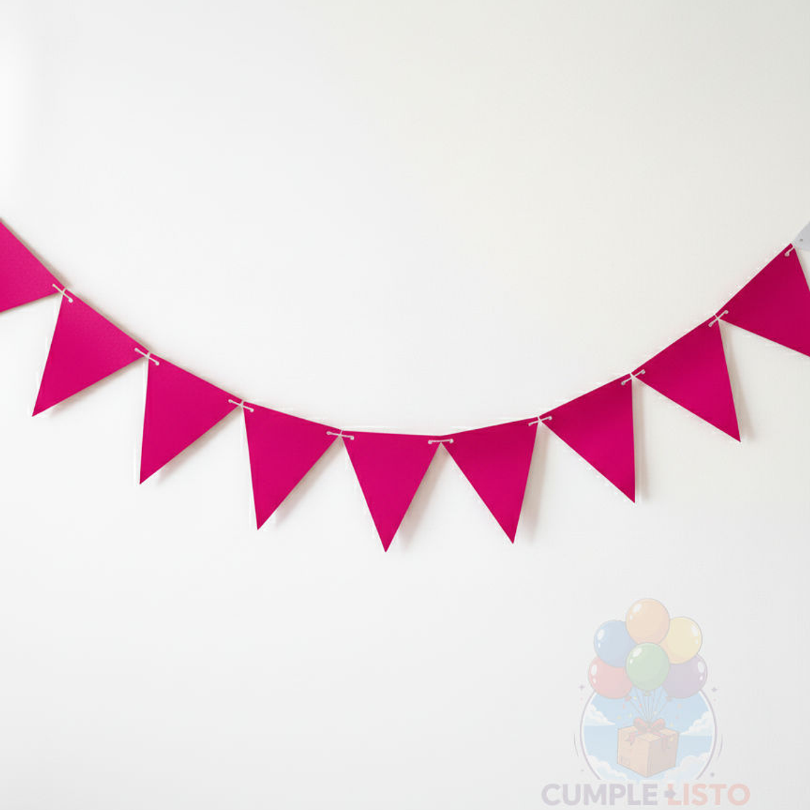 Banderin Triangular Liso Fucsia 2