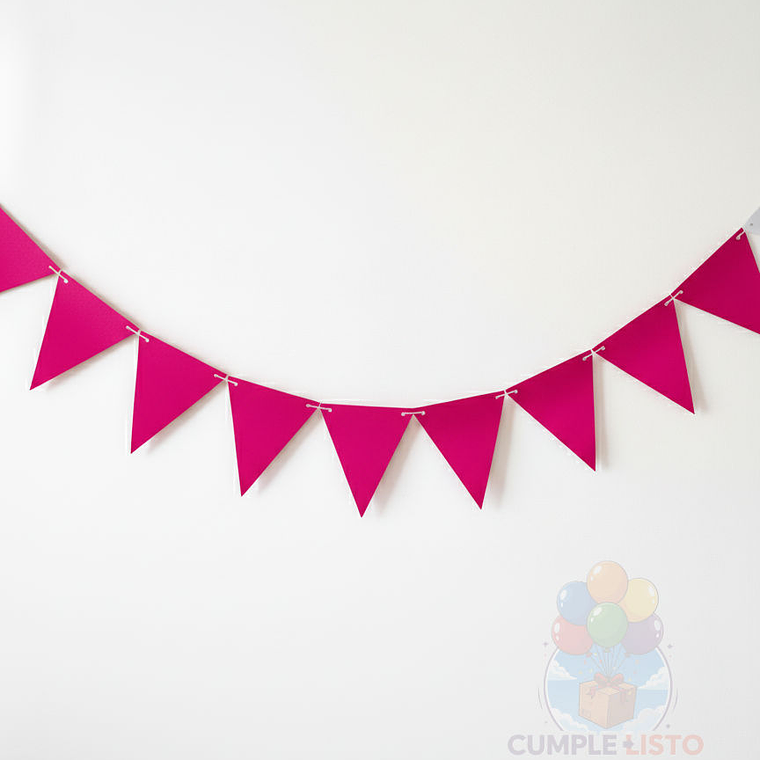 Banderin Triangular Liso Fucsia 2