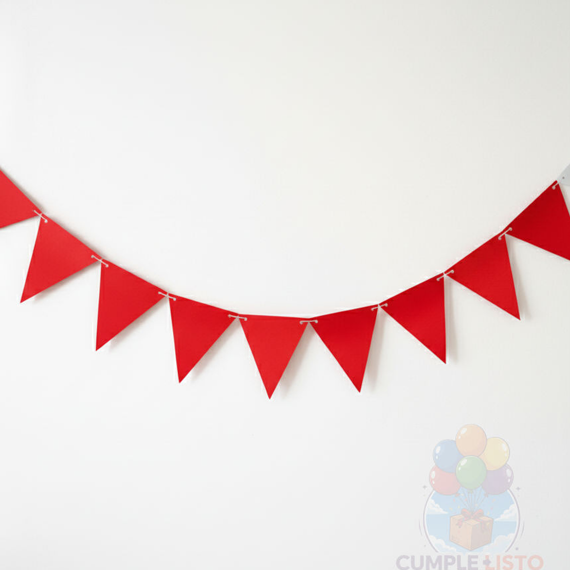 Banderin Triangular Liso Rojo 2