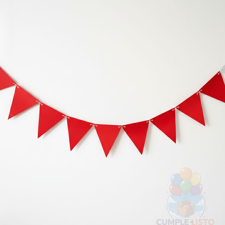 Banderin Triangular Liso Rojo 2