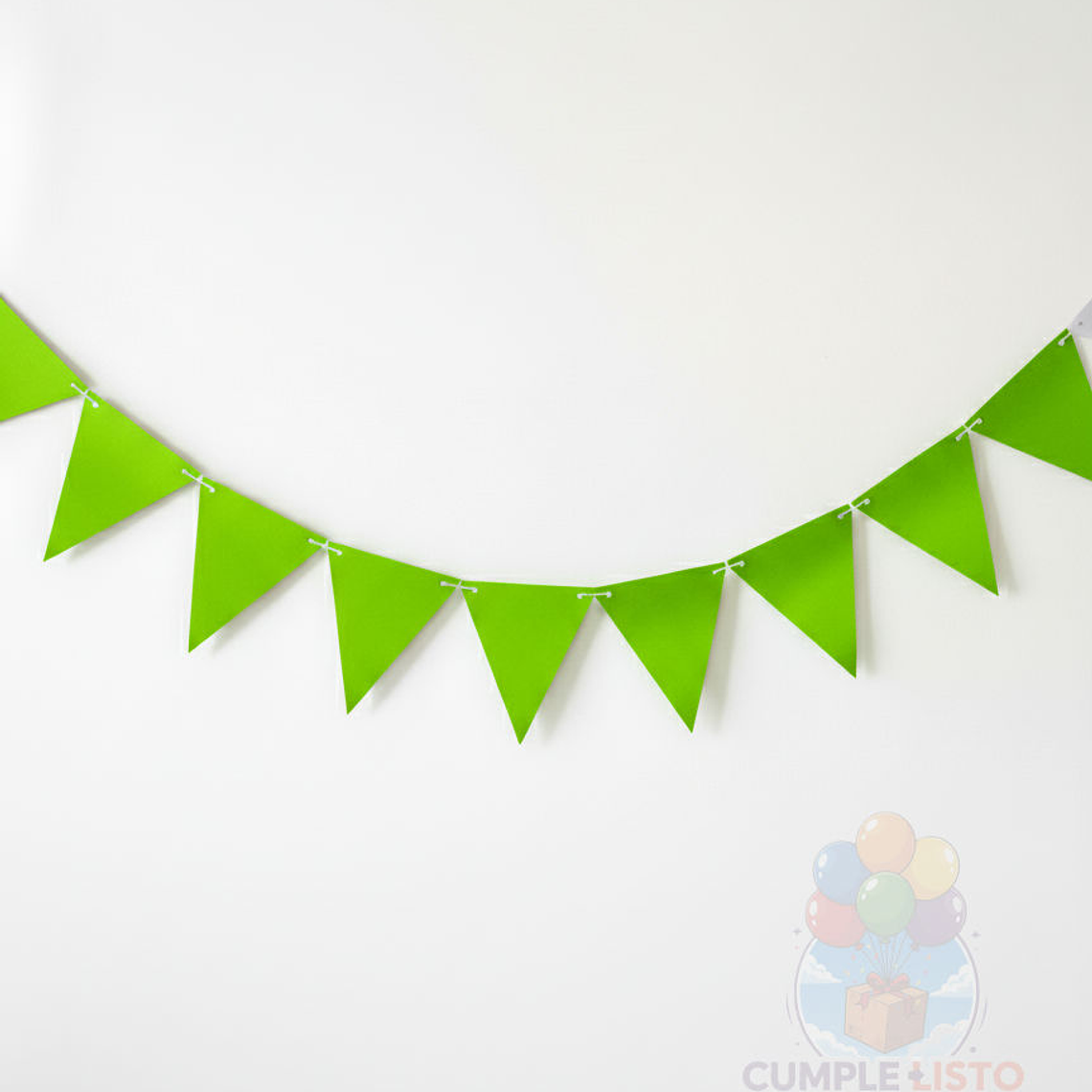 Banderin Triangular Liso Verde Lima 2