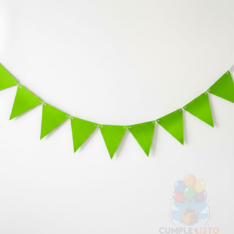 Banderin Triangular Liso Verde Lima 2
