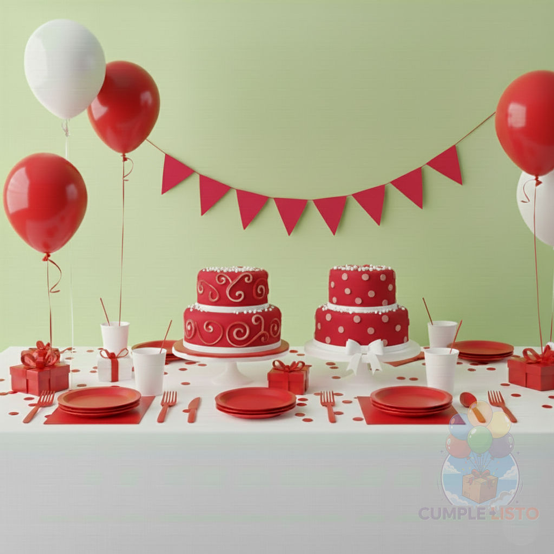 Banderin Triangular Liso Rojo 1