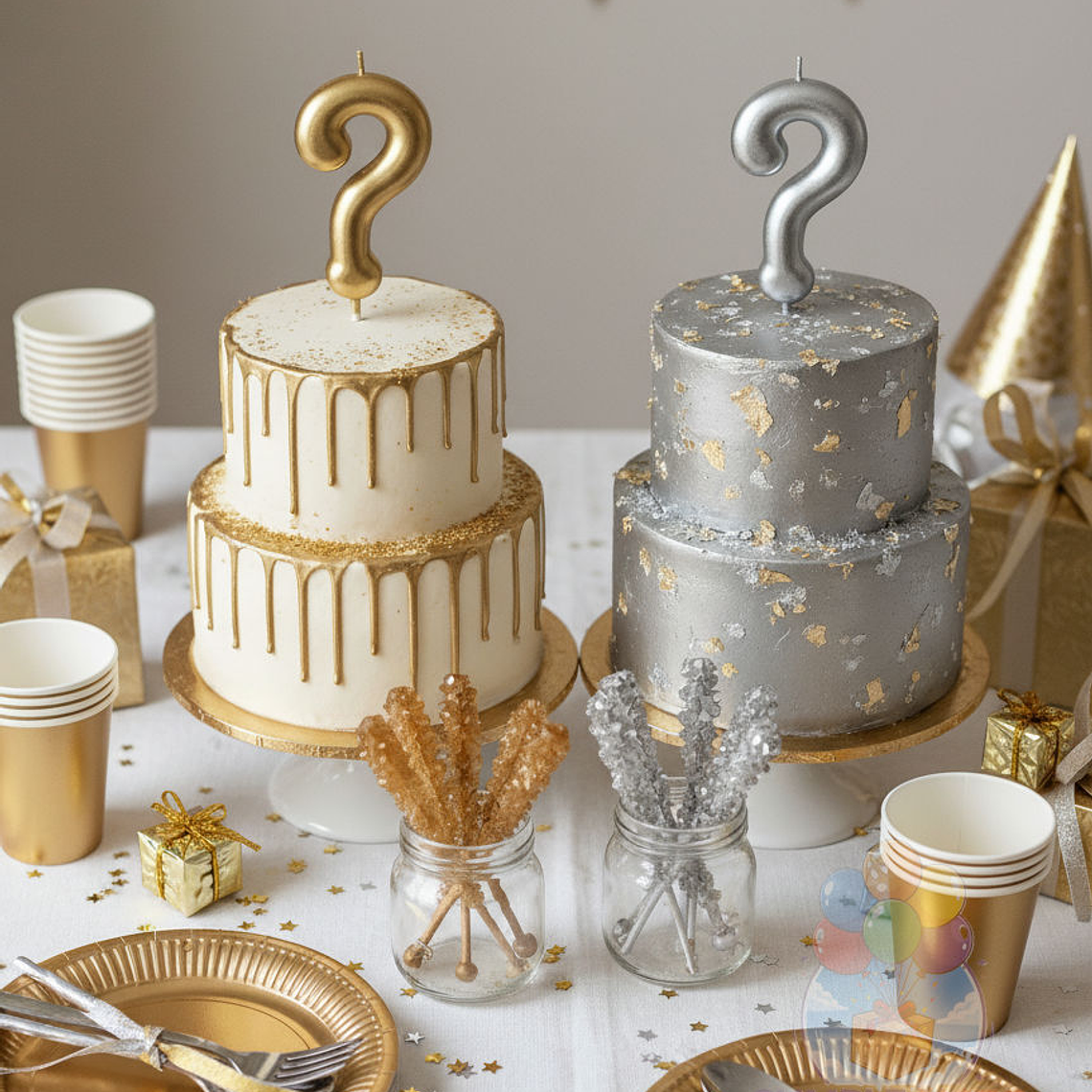 Vela Signo de Interrogación Plateado 1