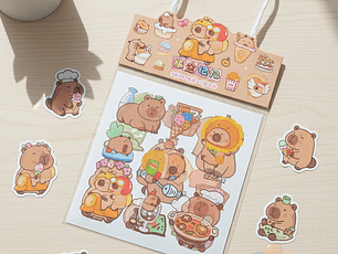Set 40 Stickers Capibara Kawaii 