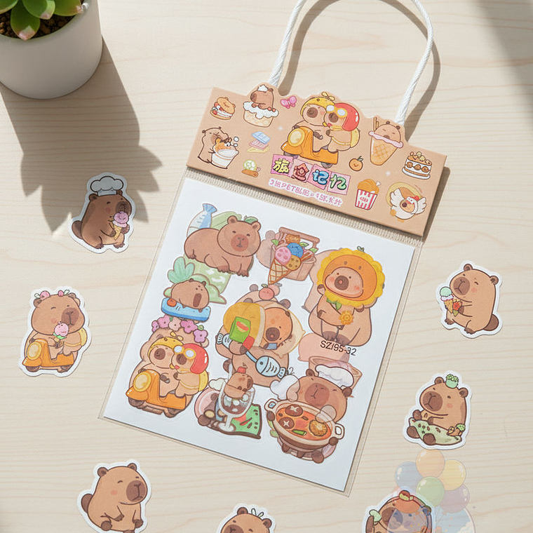 Set 40 Stickers Capibara Kawaii  1