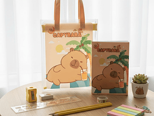 Set Utiles Capibara (Libreta, Goma, Lápices, Sacapuntas)