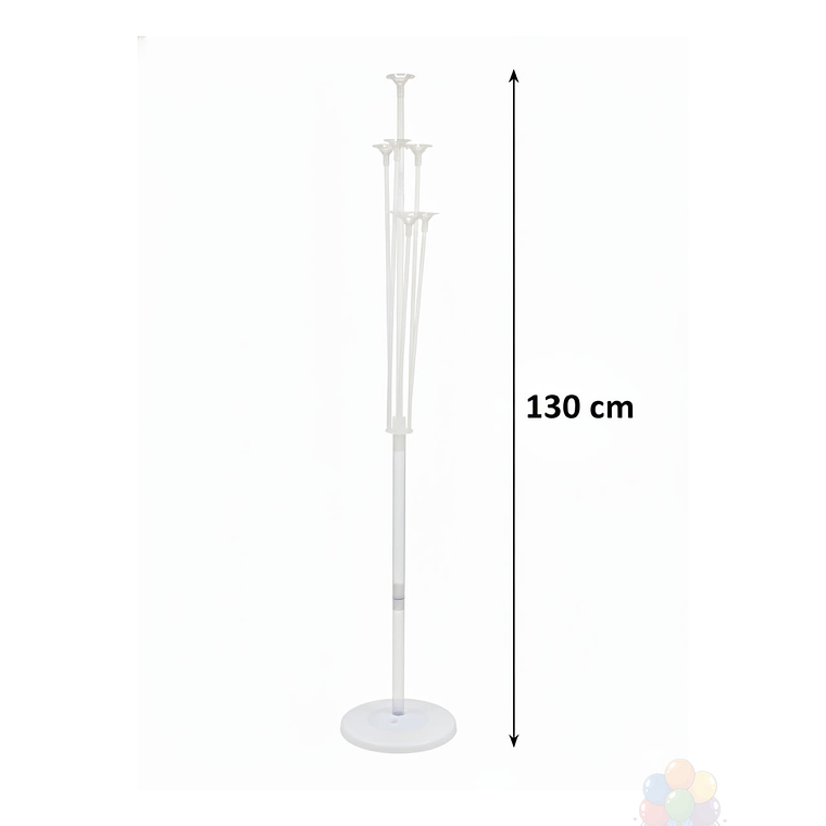 Pedestal Porta Globos 130cm Base Agua 7 Varillas 2