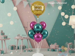 Pedestal Porta Globos 130cm Base Agua 7 Varillas