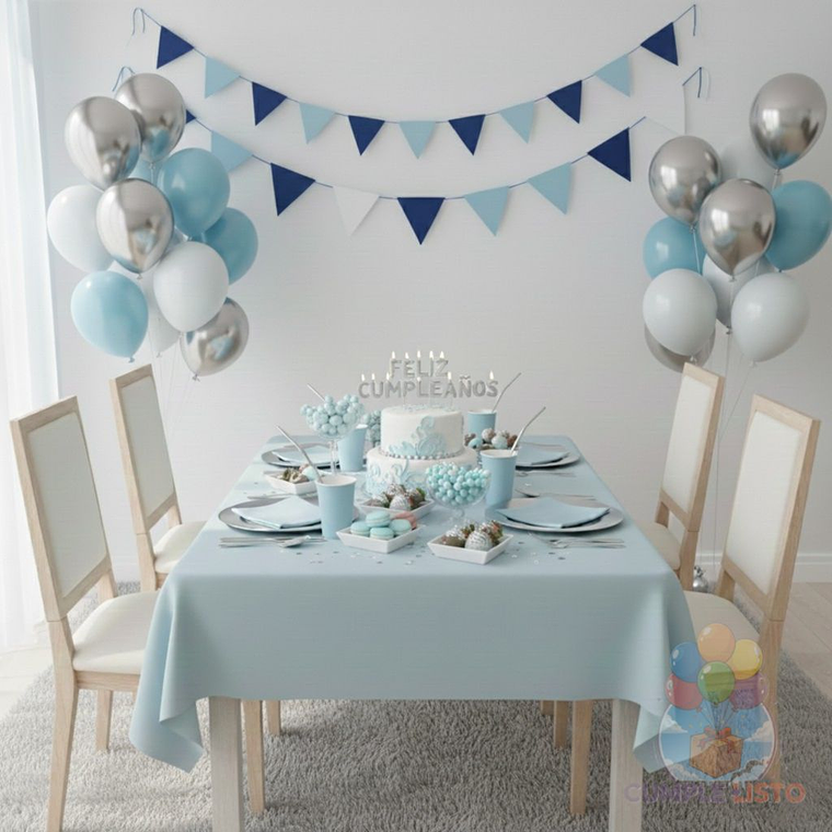 Elegancia Celeste Plateado 1