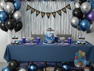 Galaxia Azul Negro Plata