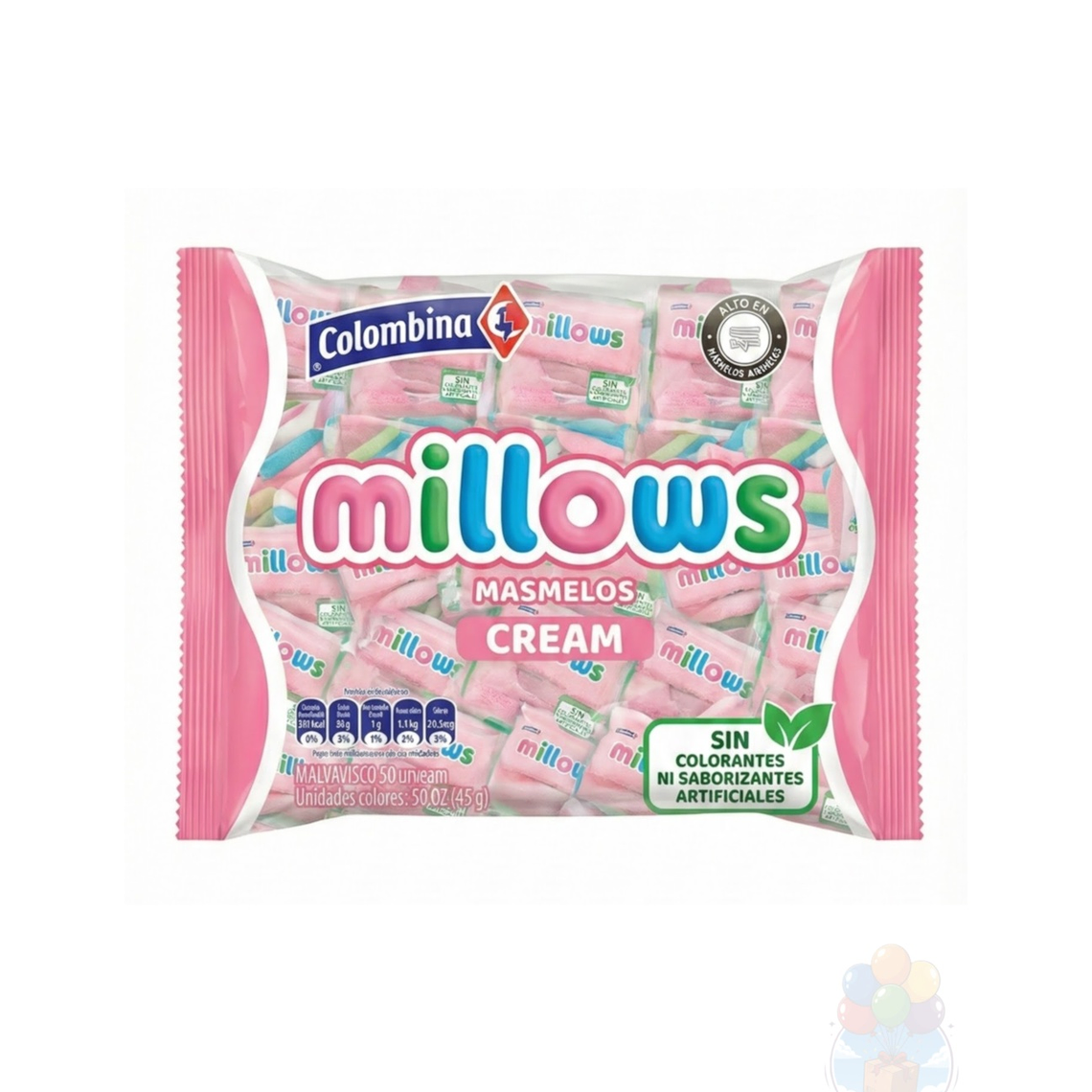 Millows Cream Colombina: Malvaviscos 50 Unidades. 2