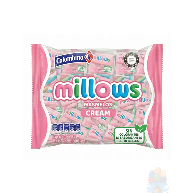 Millows Cream Colombina: Malvaviscos 50 Unidades. 2