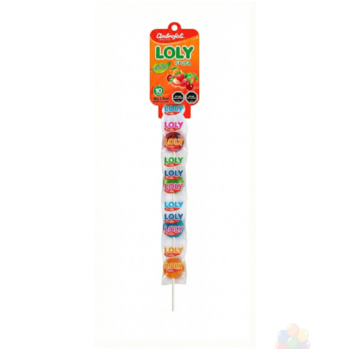 Loly Fruta Paleta con sabor a frutas. 10 Unidades. 2