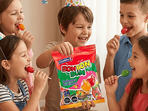 Bon Bon Bum Paletas rellenas de Chicle 24 Unidades.