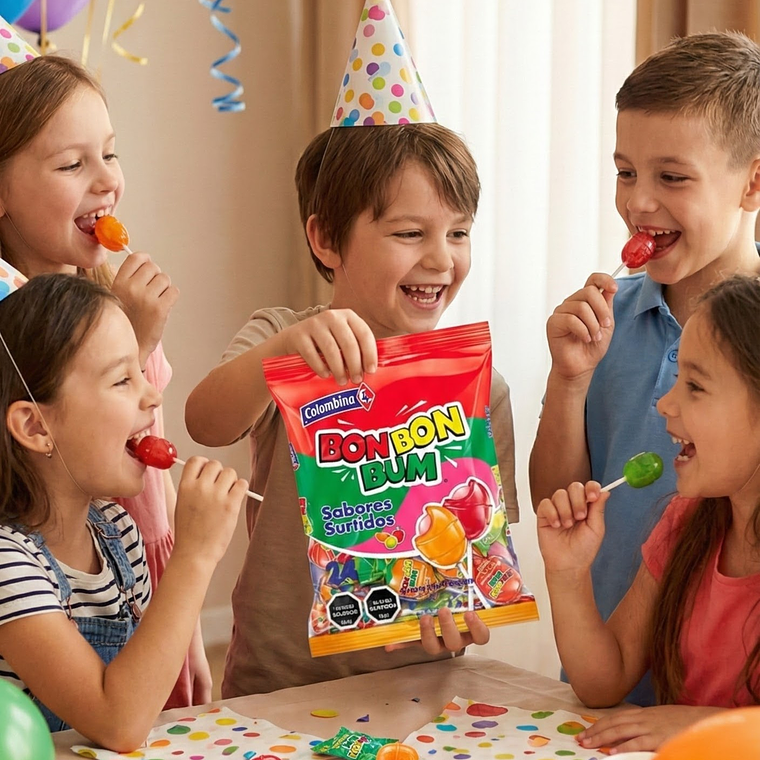 Bon Bon Bum Paletas rellenas de Chicle 24 Unidades. 1