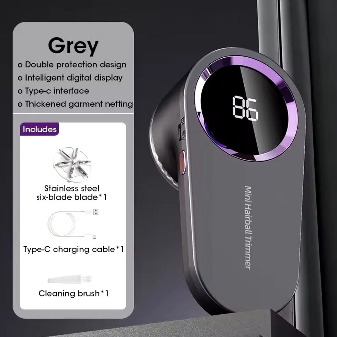 Removedor de Fios e Pelos Recarregável Digital 5