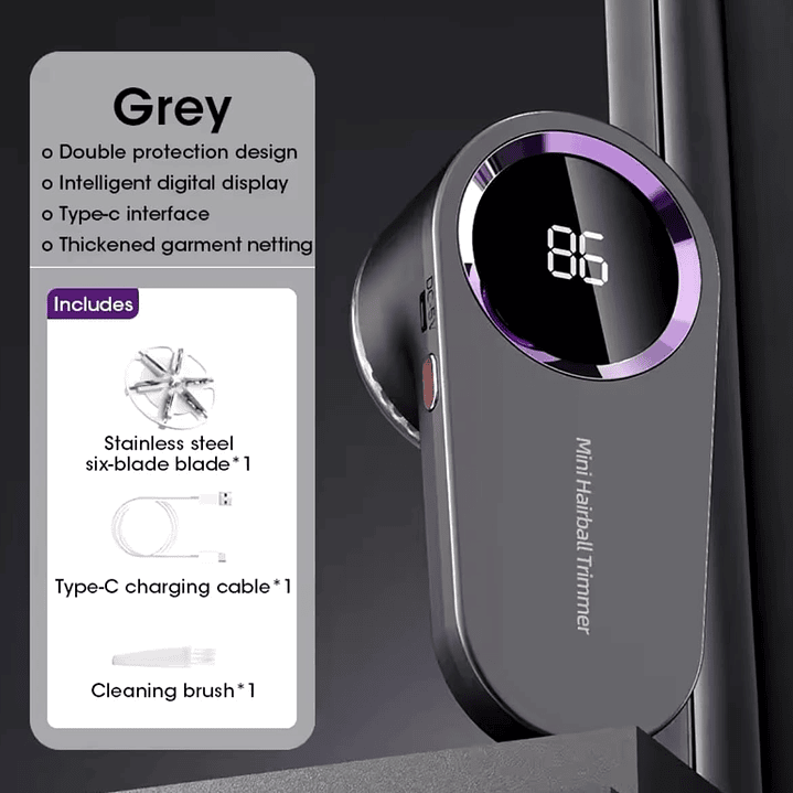 Removedor de Fios e Pelos Recarregável Digital 5