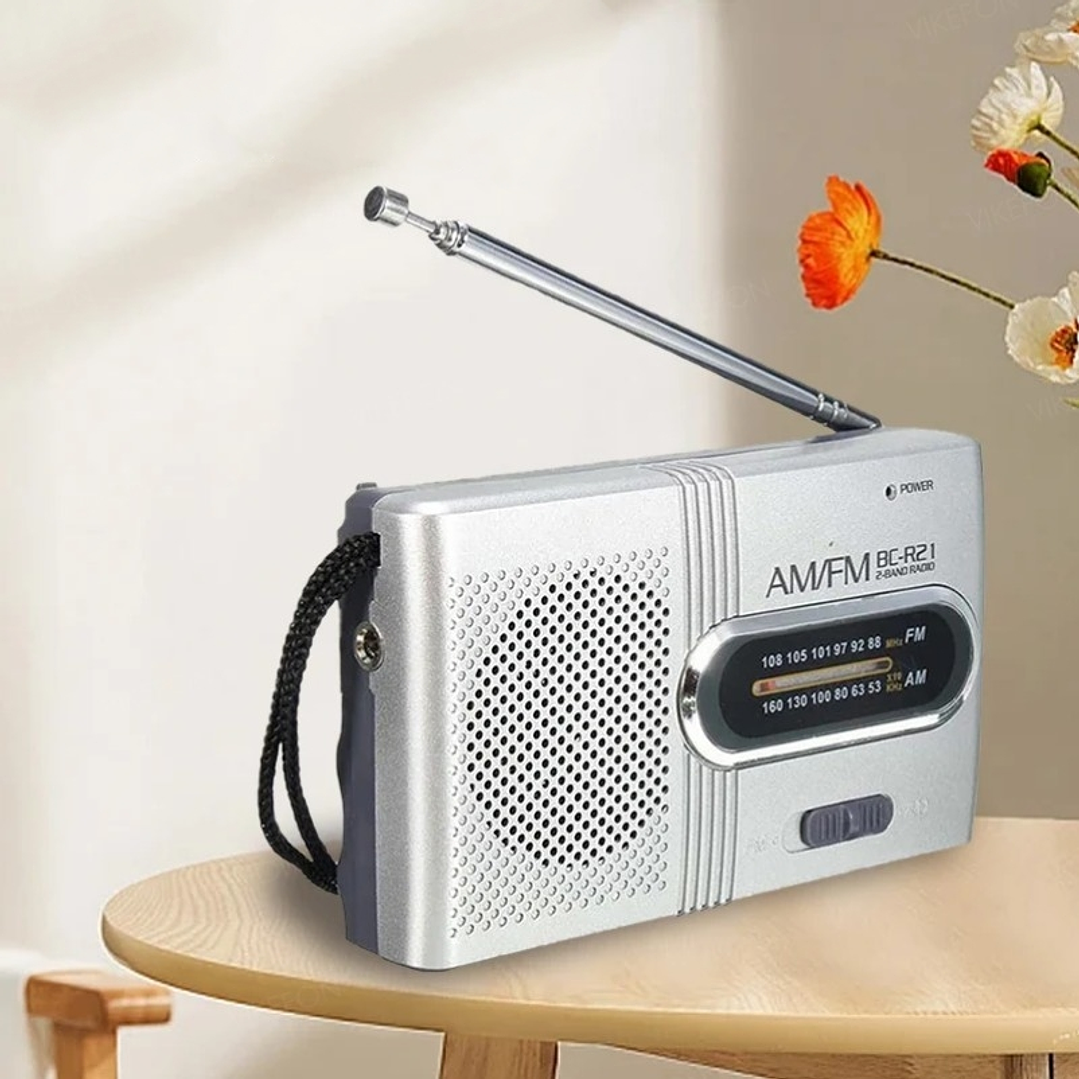 Mini Rádio Portátil FM/AM - 2 Pilhas AA 1