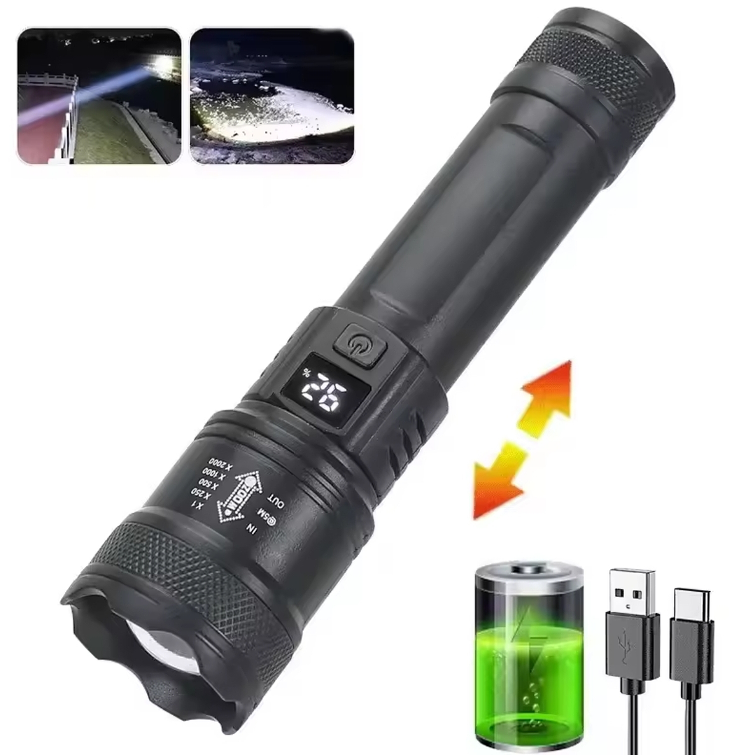 USB Type C Rechargeable LED Flashlight 1