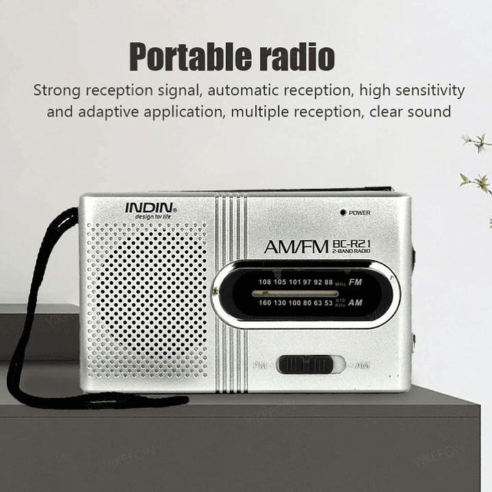 Mini Rádio Portátil FM/AM - 2 Pilhas AA 4