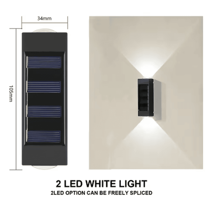 Lâmpada de Parede Solar para Exterior 7