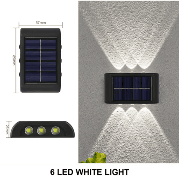Lâmpada de Parede Solar para Exterior 9