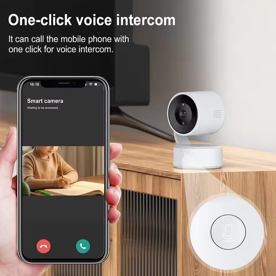 Câmera Inteligente Tuya 5MP 360° com Chamada de Um Toque  5