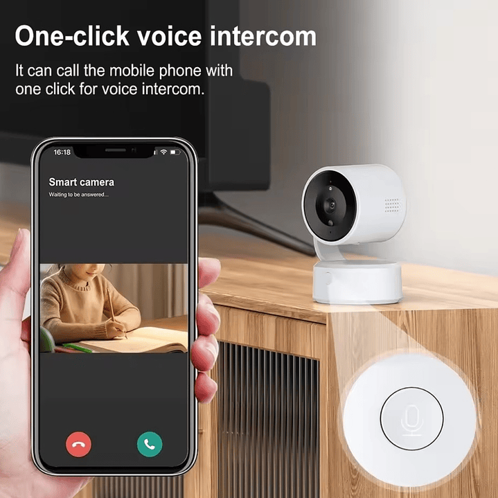 Câmera Inteligente Tuya 5MP 360° com Chamada de Um Toque  5
