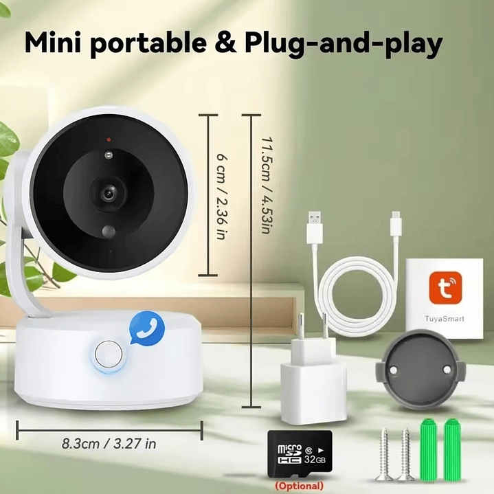 Câmera Inteligente Tuya 5MP 360° com Chamada de Um Toque  2