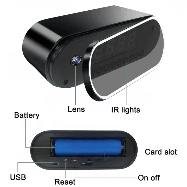 Mini Câmera Wi-Fi 4K HD Disfarçada em Relógio 4