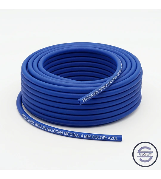 Rodon de Silicona Sección 4 mm Rollo 10 mts