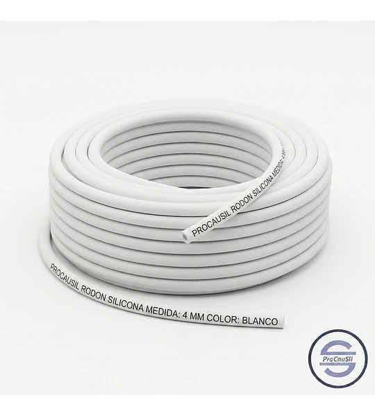 Rodon de Silicona Sección 4 mm Rollo 10 mts